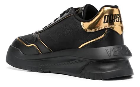 versace sneakers dames goud zwart